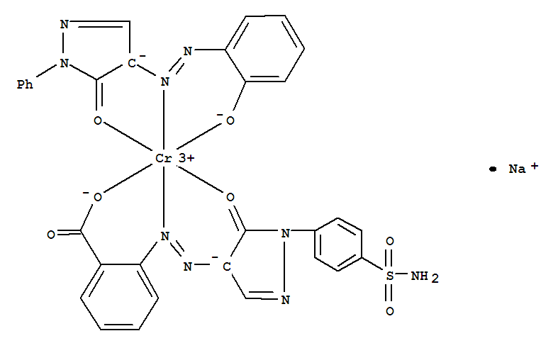 Chromate(1-),[2-[[1-[4-(aminosulfonyl)phenyl]-4,5-dihydro-5-oxo-1H-pyrazol-4-yl]azo]benzoato(2-)][2,4-dihydro-4-[(2-hydroxyphenyl)azo]-2-phenyl-3H-pyrazol-3-onato(2-)]-,sodium (9CI)