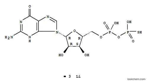 Molecular Structure of 97952-36-8 (GUANOSINE 5'-O-(2-THIODIPHOSPHATE) TRILITHIUM SALT)