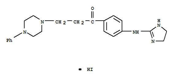 1-Propanone,1-[4-[(4,5-dihydro-1H-imidazol-2-yl)amino]phenyl]-3-(4-phenyl-1-piperazinyl)-,hydriodide (1:1)