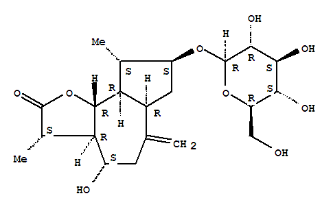 Molecular Structure of 100228-52-2 (Azuleno[4,5-b]furan-2(3H)-one,8-(b-D-glucopyranosyloxy)decahydro-4-hydroxy-3,9-dimethyl-6-methylene-,(3S,3aR,4S,6aR,8S,9S,9aR,9bR)-)