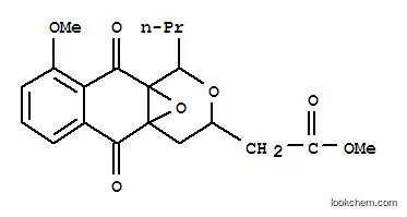 Molecular Structure of 10023-10-6 (4a,10a-Epoxy-1H-naphtho[2,3-c]pyran-3-aceticacid, 3,4,5,10-tetrahydro-9-methoxy-5,10-dioxo-1-propyl-, methyl ester, [1R-(1a,3b,4ab,10ab)]- (9CI))