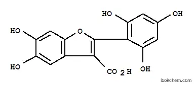 Molecular Structure of 100288-12-8 (3-Benzofurancarboxylicacid, 5,6-dihydroxy-2-(2,4,6-trihydroxyphenyl)-)