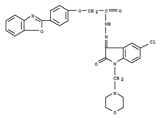 Acetic acid,2-[4-(2-benzoxazolyl)phenoxy]-,2-[5-chloro-1,2-dihydro-1-(4-morpholinylmethyl)-2-oxo-3H-indol-3-ylidene]hydrazide