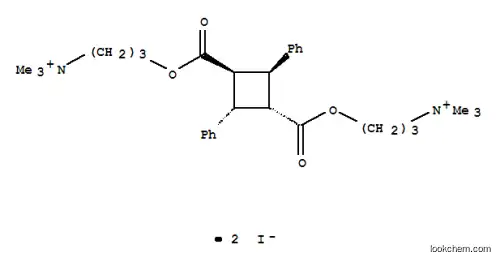 Molecular Structure of 10066-73-6 (1-Propanaminium,3,3'-[(2,4-diphenyl-1,3-cyclobutanediyl)bis(carbonyloxy)]bis[N,N,N-trimethyl-,diiodide, (1a,2a,3b,4b)- (9CI))