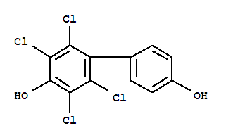 Molecular Structure of 100702-98-5 ([1,1'-Biphenyl]-4,4'-diol,2,3,5,6-tetrachloro-)