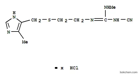 Molecular Structure of 71989-90-7 (N-cyano-N'-methyl-N''-[2-[[(5-methyl-1H-imidazol-4-yl)methyl]thio]ethyl]guanidine hydrochloride)