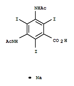Molecular Structure of 737-31-5 (Benzoic acid,3,5-bis(acetylamino)-2,4,6-triiodo-, sodium salt (1:1))