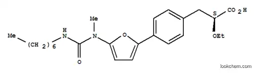Molecular Structure of 814256-14-9 (Benzenepropanoic  acid,  -alpha--ethoxy-4-[5-[[(heptylamino)carbonyl]methylamino]-2-furanyl]-,  (-alpha-S)-)
