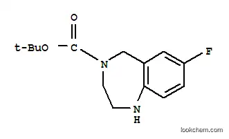 Molecular Structure of 886364-36-9 (4-BOC-7-FLUORO-2,3,4,5-TETRAHYDRO-1H-BENZO[E][1,4]DIAZEPINE)