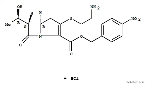 Molecular Structure of 442847-69-0 ((5R,6S)-4-Nitrobenzyl-3-[(2-aminoethyl)thio]-6-[(1R)-1-hydroxyethyl]-1-azabicyclo[3.2.0]hept-2-ene-7-one-2-carboxylate hydrochloride)
