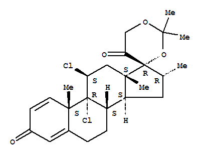 Pregna-1,4-diene-3,20-dione,9,11b-dichloro-17,21-dihydroxy-16a-methyl-, cyclic acetal withacetone (7CI,8CI)