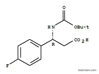 Molecular Structure of 479064-94-3 (BOC-(R)-3-AMINO-3-(4-FLUORO-PHENYL)-PROPIONIC ACID)