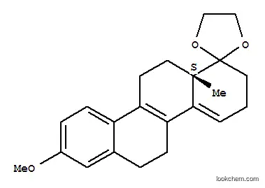 Molecular Structure of 52-00-6 (Spiro[chrysene-1(2H),2'-[1,3]dioxolane],3,5,6,11,12,12a-hexahydro-8-methoxy-12a-methyl-, (S)- (9CI))