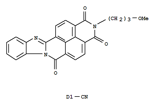 52673-14-0,1,2,3,6-tetrahydro-2-(3-methoxypropyl)-1,3,6-trioxobenzimidazo[2,1-b]benzo[lmn][3,8]phenanthrolinecarbonitrile,C.I.562480; C.I. Disperse Yellow 63; Disperse Yellow 63; Duranol Brilliant YellowT4G; Samaron Brilliant Yellow H 7GL