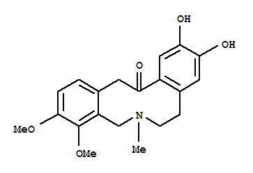 53964-96-8,Dibenz[c,g]azecin-13(6H)-one,5,7,8,14-tetrahydro-10,11-dihydroxy-3,4-dimethoxy-6-methyl-,2,3-Didemethylmuramine;Vaillantine