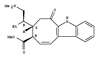 57605-82-0,5H-Cyclooct[b]indole-9-carboxylicacid, 8-[(1R)-1-[(dimethylamino)methyl]propyl]-6,7,8,9-tetrahydro-6-oxo-,methyl ester, (8S,9R)-,5H-Cyclooct[b]indole-9-carboxylicacid, 8-[1-[(dimethylamino)methyl]propyl]-6,7,8,9-tetrahydro-6-oxo-, methylester, [8S-[8a(S*),9b]]-; Dregamine methine (7CI)