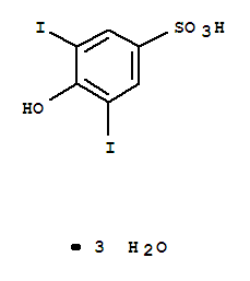 Benzenesulfonic acid,4-hydroxy-3,5-diiodo-, hydrate (1:3)