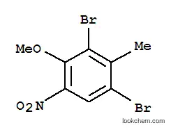 Molecular Structure of 61827-59-6 (1,3-Dibromo-4-methoxy-2-methyl-5-nitrobenzene)