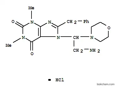 Molecular Structure of 63906-64-9 (7-(2-amino-1-morpholin-4-ylethyl)-8-benzyl-1,3-dimethyl-3,7-dihydro-1H-purine-2,6-dione hydrochloride)