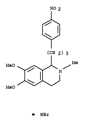 63937-59-7,6,7-dimethoxy-2-methyl-1-[3-(4-nitrophenyl)propyl]-1,2,3,4-tetrahydroisoquinolinium bromide,Isoquinoline,1,2,3,4-tetrahydro-6,7-dimethoxy-2-methyl-1-[3-(4-nitrophenyl)propyl]-,monohydrobromide (9CI); Isoquinoline,1,2,3,4-tetrahydro-6,7-dimethoxy-2-methyl-1-[3-(p-nitrophenyl)propyl]-,hydrobromide (7CI)