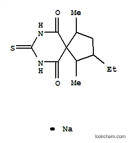 Molecular Structure of 63990-28-3 (sodium 2-ethyl-1,4-dimethyl-10-oxo-8-thioxo-7,9-diazaspiro[4.5]dec-6-en-6-olate)