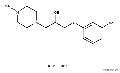 Molecular Structure of 63990-81-8 (1-{3-[2-hydroxy-3-(4-methylpiperazin-1-yl)propoxy]phenyl}ethanone dihydrochloride)
