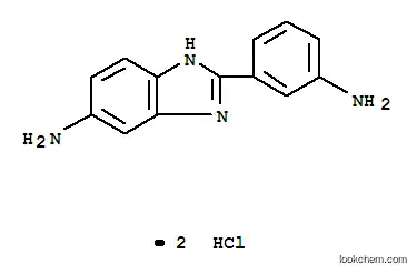 Molecular Structure of 63991-48-0 (6-amino-2-(3-ammoniophenyl)-1H-benzimidazol-3-ium dichloride)