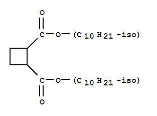 64011-40-1,Cyclobutane-1,2-dicarboxylic acid di(8-methylnonyl) ester,Diisodecyl-1,2-cyclobutanedicarboxylate;CYCLOBUTANE-1,2-DICARBOXYLIC ACID,DIISODECYL ESTER;