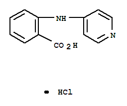 64021-56-3,Benzoic acid,2-(4-pyridinylamino)-, hydrochloride (1:1),Anthranilicacid, N-4-pyridyl-, hydrochloride (6CI); Benzoic acid, 2-(4-pyridinylamino)-,monohydrochloride (9CI); 2-(4-Pyridylamino)benzoic acid hydrochloride