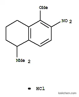 Molecular Structure of 64037-89-4 (5-methoxy-N,N-dimethyl-6-nitro-1,2,3,4-tetrahydronaphthalen-1-aminium chloride)
