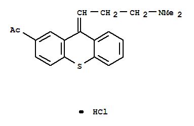 64058-42-0,(3E)-3-(2-acetyl-9H-thioxanthen-9-ylidene)-N,N-dimethylpropan-1-aminium chloride,Ethanone,1-[9-[3-(dimethylamino)propylidene]-9H-thioxanthen-2-yl]-, hydrochloride (9CI);Ketone, 9-[3-(dimethylamino)propylidene]thioxanthen-2-yl methyl, hydrochloride(7CI); 9H-Thioxanthene, ethanone deriv.