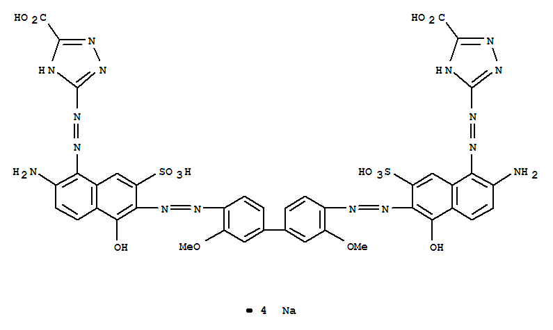 6428-30-4,1H-1,2,4-Triazole-3-carboxylicacid,5,5'-[(3,3'-dimethoxy[1,1'-biphenyl]-4,4'-diyl)bis[2,1-diazenediyl(2-amino-5-hydroxy-7-sulfo-6,1-naphthalenediyl)-2,1-diazenediyl]]bis-,sodium salt (1:4),1H-1,2,4-Triazole-3-carboxylicacid,5,5'-[(3,3'-dimethoxy[1,1'-biphenyl]-4,4'-diyl)bis[azo(2-amino-5-hydroxy-7-sulfo-6,1-naphthalenediyl)azo]]bis-,tetrasodium salt (9CI); C.I. Direct Blue 150, tetrasodium salt (8CI); BenzoCuprol Navy Blue RL; Benzo Fast Copper Navy Blue RL; C.I. 35110; C.I. DirectBlue 150; Cuproxon Navy Blue; Cuproxon Navy Blue RL; Direct Blue 150