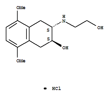 64831-81-8,(2R,3R)-3-[(2-hydroxyethyl)amino]-5,8-dimethoxy-1,2,3,4-tetrahydronaphthalen-2-ol hydrochloride (1:1),2-Naphthalenol,1,2,3,4-tetrahydro-3-[(2-hydroxyethyl)amino]-5,8-dimethoxy-, hydrochloride,trans-; Tetraminol