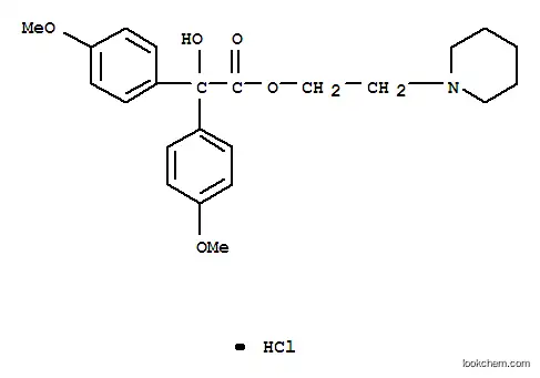 Molecular Structure of 6636-67-5 (2-(piperidin-1-yl)ethyl hydroxy[bis(4-methoxyphenyl)]acetate)