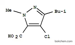 Molecular Structure of 685513-49-9 (4-CHLORO-1-METHYL-3-(2-METHYLPROPYL)-1H-PYRAZOLE-5-CARBOXYLIC ACID)