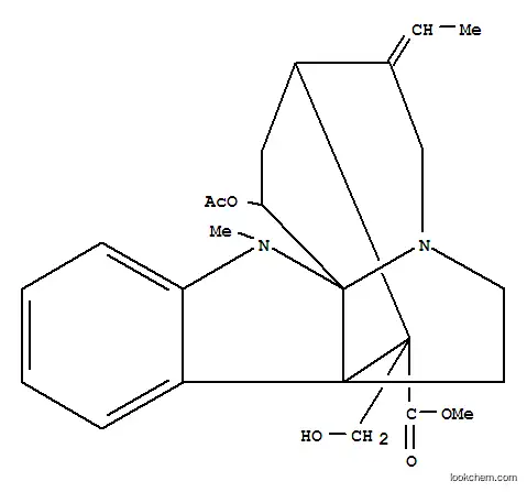 Molecular Structure of 69734-92-5 (13H-3,8a-Methano-1H-azepino[1',2':1,2]pyrrolo[2,3-b]indole-14-carboxylicacid,1-(acetyloxy)-4-ethylidene-2,3,4,5,7,8-hexahydro-14-(hydroxymethyl)-13-methyl-,methyl ester, [1S-(1a,3b,4E,8ab,13aS*,14S*)]- (9CI))