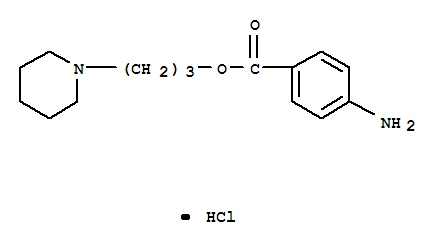 69766-15-0,1-{3-[(4-aminobenzoyl)oxy]propyl}piperidinium chloride,1-Piperidinepropanol,4-aminobenzoate (ester), monohydrochloride (9CI); 1-Piperidinepropanol,p-aminobenzoate, -HCl (3CI)