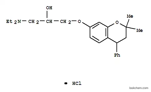 Molecular Structure of 69816-25-7 (1-(diethylamino)-3-[(2,2-dimethyl-4-phenyl-3,4-dihydro-2H-chromen-7-yl)oxy]propan-2-ol hydrochloride)