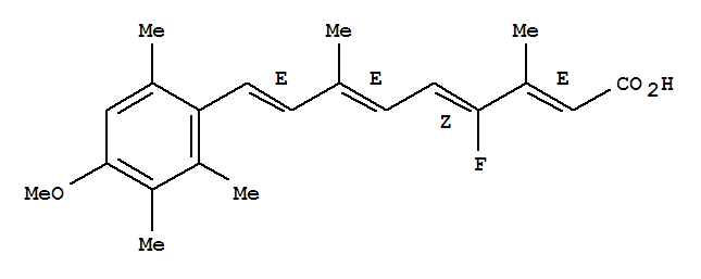 Molecular Structure of 69877-58-3 (2,4,6,8-Nonatetraenoicacid, 4-fluoro-9-(4-methoxy-2,3,6-trimethylphenyl)-3,7-dimethyl-,(2E,4Z,6E,8E)-)