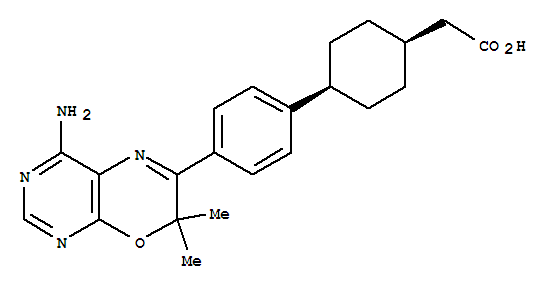 Cyclohexaneacetic acid,4-[4-(4-amino-7,7-dimethyl-7H-pyrimido[4,5-b][1,4]oxazin-6-yl)phenyl]-, cis-