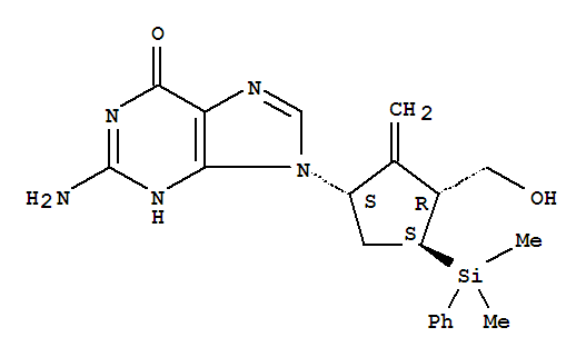 1S-(1α,3α,4β) -2-Amino-9-  4-(dimethylphenylsilyl)-3-(hydroxymethyl)-2-methylenecyclopentyl -1,9-dihydro-6H-purin-6-one