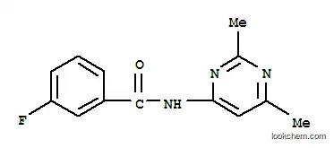 Molecular Structure of 712309-05-2 (Benzamide, N-(2,6-dimethyl-4-pyrimidinyl)-3-fluoro- (9CI))
