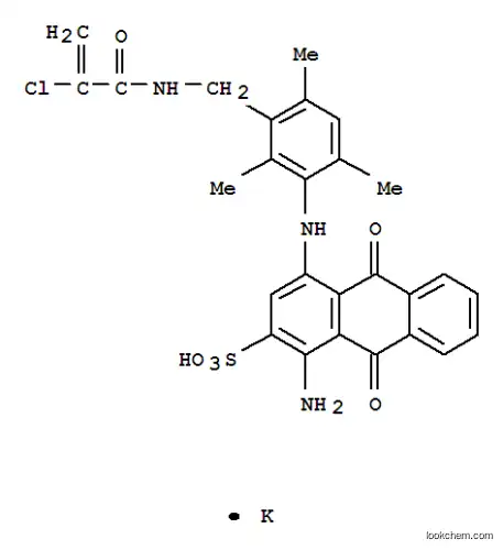 Molecular Structure of 71873-50-2 (potassium 1-amino-4-[[3-[[(2-chloro-1-oxoallyl)amino]methyl]-2,4,6-trimethylphenyl]amino]-9,10-dihydro-9,10-dioxoanthracene-2-sulphonate)