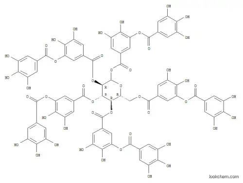 Molecular Structure of 72401-53-7 (D-glucose pentakis[3,4-dihydroxy-5-[(trihydroxy-3,4,5-benzoyl)oxy]benzoate])
