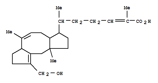 73435-91-3,2-Heptenoic acid,6-[(3R,3aR,6aS,10aS)-1,2,3,3a,4,6a,7,8,10,10a-decahydro-9-(hydroxymethyl)-6,10a-dimethyldicyclopenta[a,d]cycloocten-3-yl]-2-methyl-,(2E,6S)- (9CI),Ophiobola-2,7,19-trien-21-oicacid, 24-hydroxy-, (6a,10b,11a,19E)-; 2-Heptenoic acid,6-[1,2,3,3a,4,6a,7,8,10,10a-decahydro-9-(hydroxymethyl)-6,10a-dimethyldicyclopenta[a,d]cycloocten-3-yl]-2-methyl-,[3R-[3a(2E,6S*),3aa,6ab,10ab]]-; Ceroplastolic acid