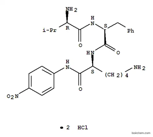 Molecular Structure of 74551-31-8 (D-Valyl-L-phenylalanyl-N-(4-nitrophenyl)-L-lysinamide dihydrochloride)