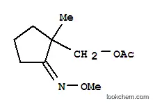 Molecular Structure of 750649-24-2 (Cyclopentanone, 2-[(acetyloxy)methyl]-2-methyl-, 1-(O-methyloxime) (9CI))