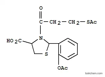 Molecular Structure of 75147-56-7 ((4R)-2-(2-Acetoxyphenyl)-3-(S-acetyl-3-mercaptopropanoyl)-4-thiazolidi necarboxylic acid)