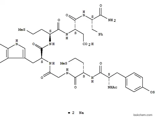 Molecular Structure of 77275-51-5 (AC-TYR(SO3H)-MET-GLY-TRP-MET-ASP-PHE-NH2)