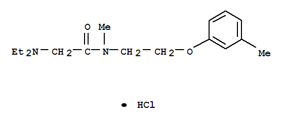 77791-23-2,2-diethylamino-N-methyl-N-[2-(3-methylphenoxy)ethyl]acetamide hydrochl oride,Acetamide,2-(diethylamino)-N-methyl-N-[2-(3-methylphenoxy)ethyl]-, monohydrochloride(9CI)